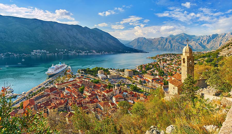 Architecture Photograph - Panoramic View Of Kotor Bay, Montenegro by Jan Wlodarczyk