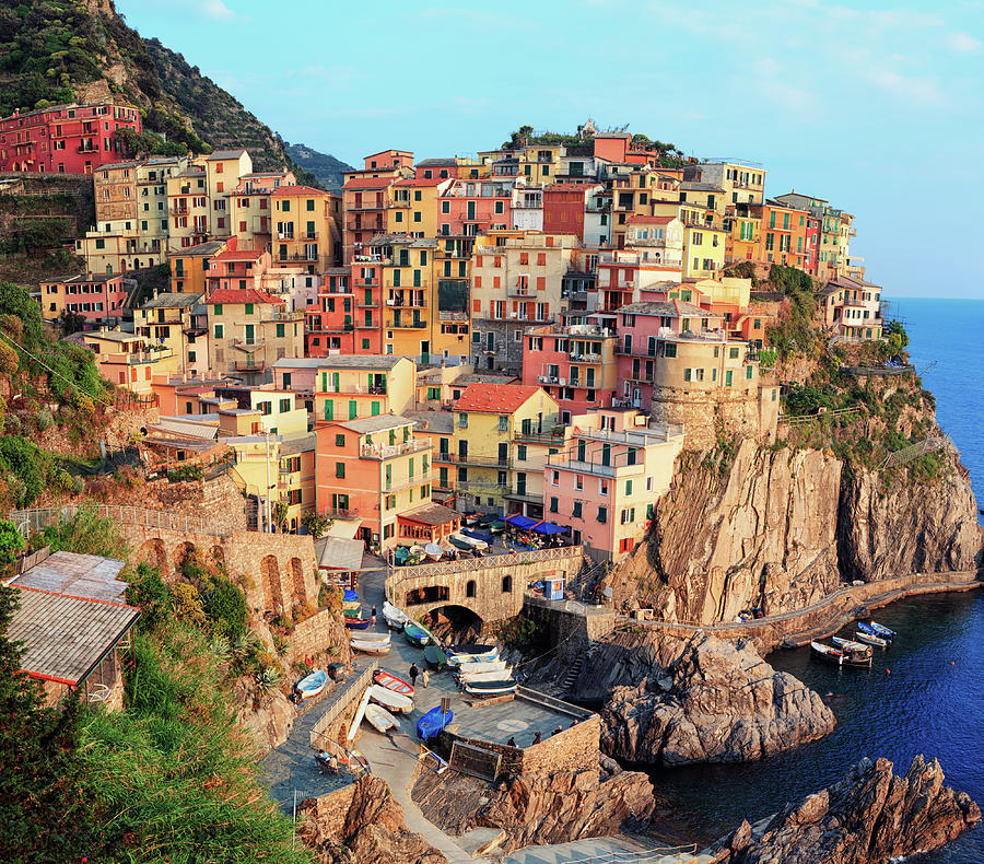 Panoramic View Of Manarola In Cinque Photograph by Borchee