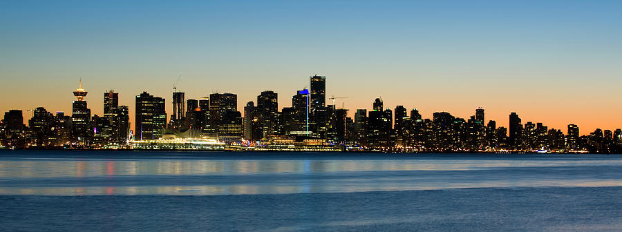 Panoramic View Of The City Lights Of Photograph by Karenmassier
