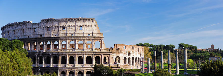 Panoramic View Of The Colosseum In Rome Photograph by Deejpilot