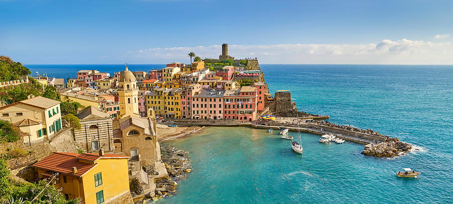 Architecture Photograph - Panoramic View Of Vernazza, Cinque by Jan Wlodarczyk