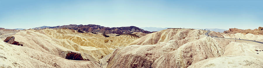 Death Valley National Park Digital Art - Panoramic View Of Winding Road, Zabriskie Point, Death Valley, California, Usa by Gu