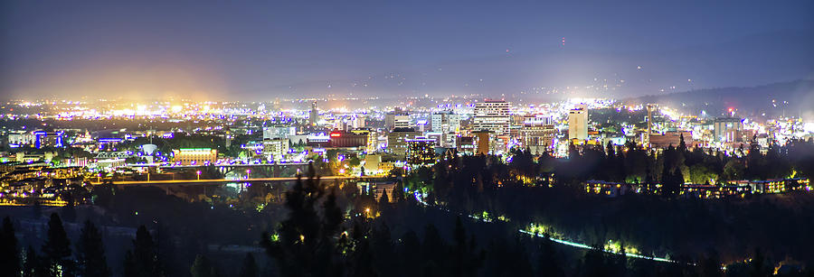 Panoramic View Spokane Washington Downtown City Skyline Photograph by Alex Grichenko