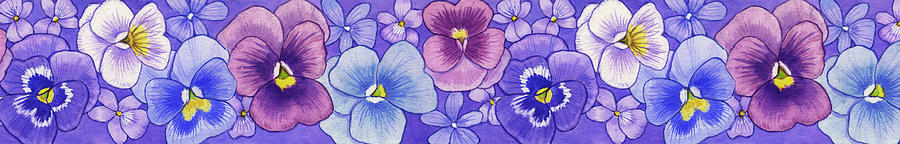 Flower Painting - Pansies Border by Geraldine Aikman