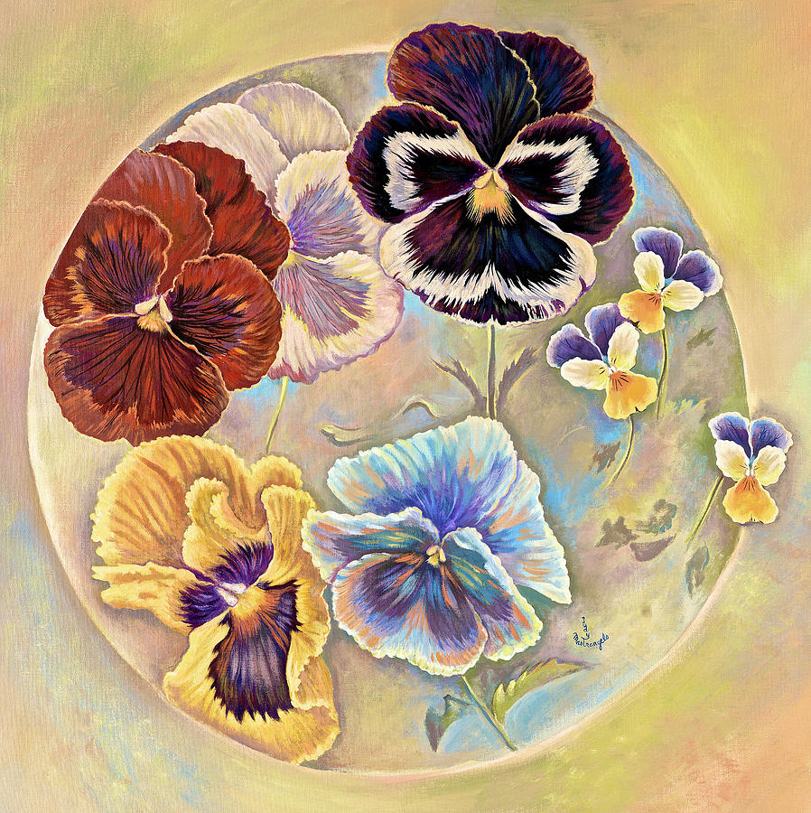 Flower Digital Art - Pansies by Judy Mastrangelo