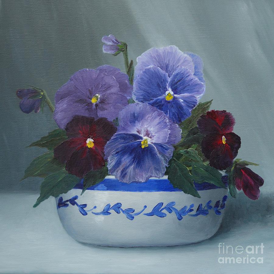 Pansies Painting by Michelle Welles