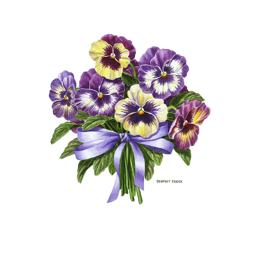 Flower Painting - Pansy Bouquet by Dempsey Essick