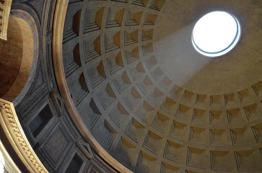 Pantheon Interior Dome Oculus and Light Stream Rome Italy Photograph by Shawn OBrien