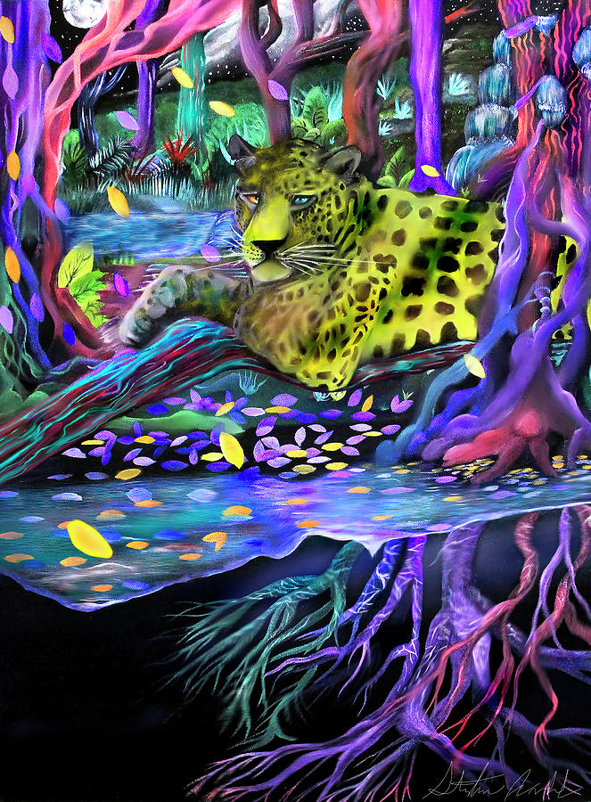 Animal Painting - Panther Forest by Stephanie Analah