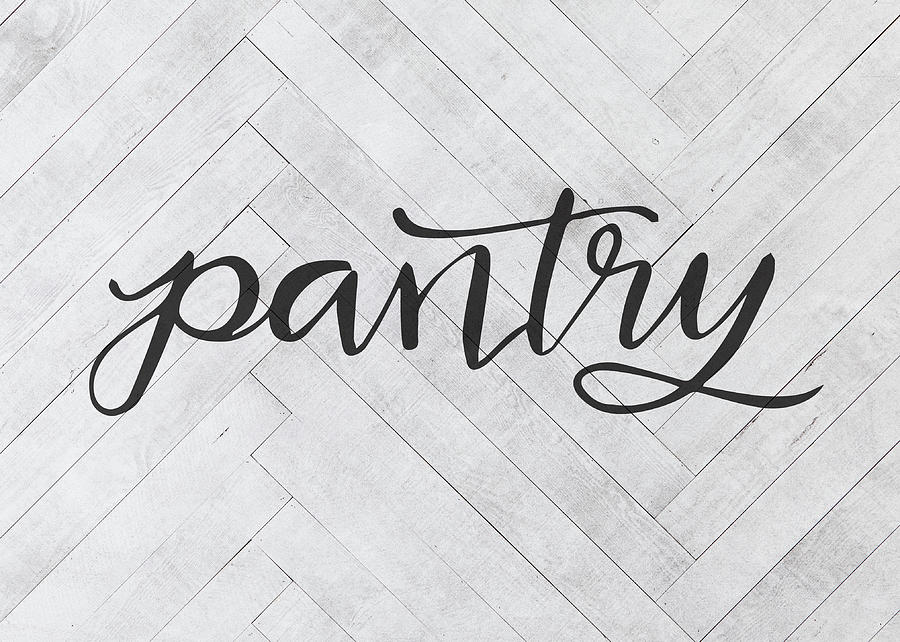 Vintage Mixed Media - Pantry Farmhouse Sign Script Vintage Farm Retro Typography by Design Turnpike