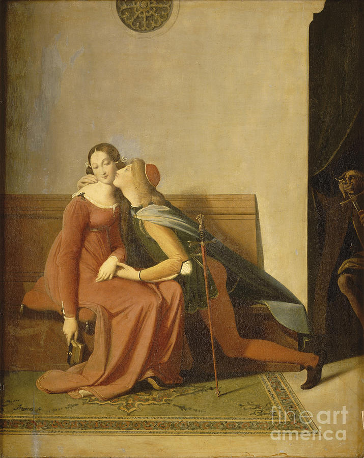 Paolo And Francesca. Artist Ingres Drawing by Heritage Images