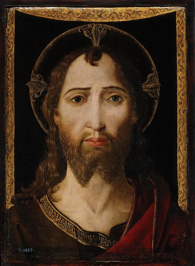 Paolo de San Leocadio / The Savior, 1482-1484, Spanish School. JESUS. SALVADOR EL. Painting by Paolo da San Leocadio -c 1445-c 1520-