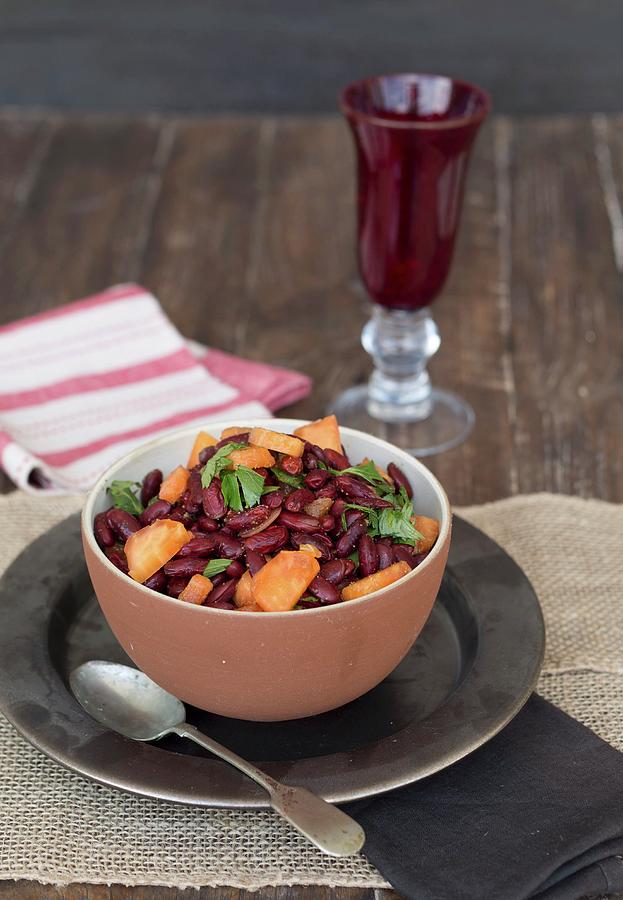 Papaya And Red Kidney Bean Salad Photograph by Elle Brooks