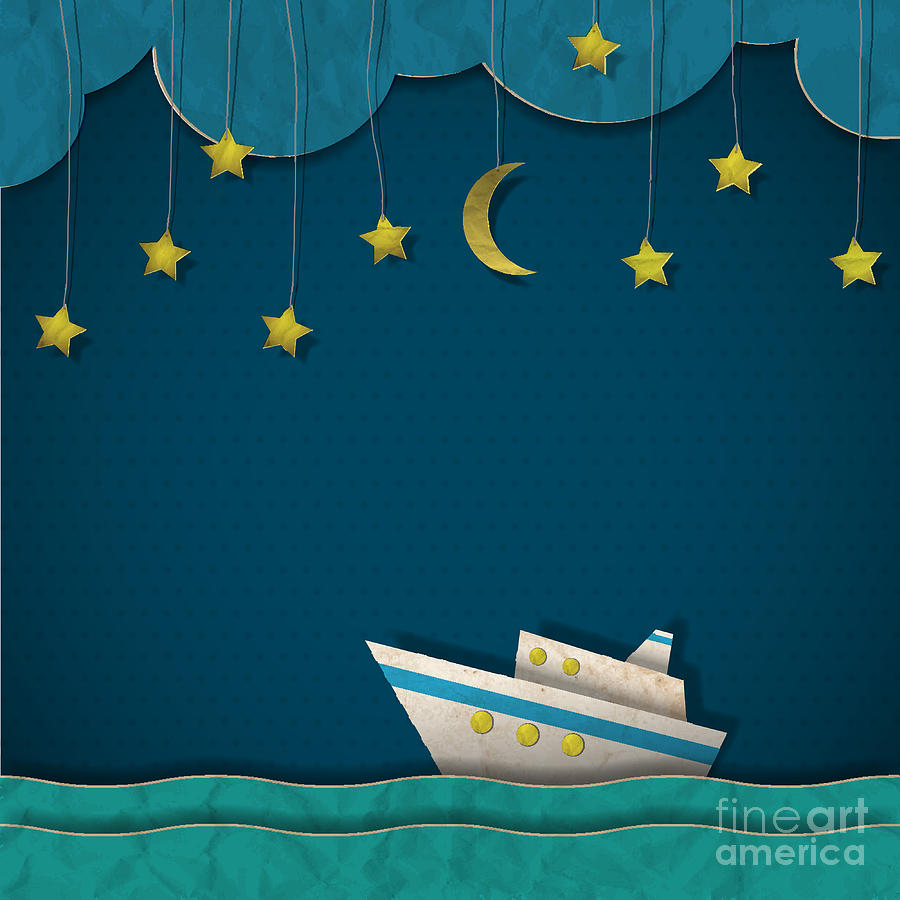 Shadow Digital Art - Paper Cruise Liner At Night. Creative by A-r-t Shadow Digital Art - Paper Cruise Liner At Night. Creative by A-r-t