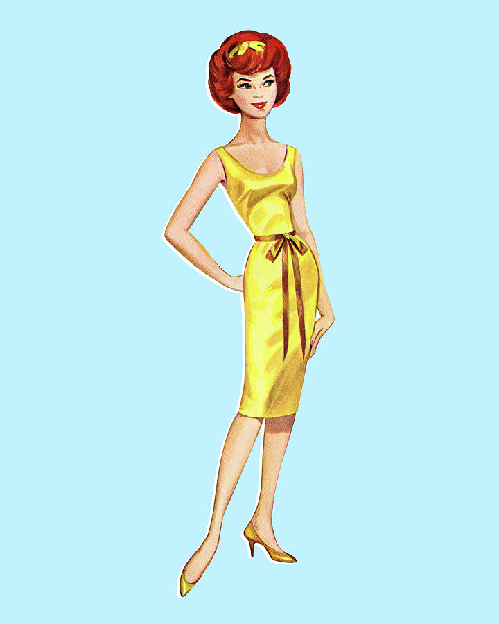 Paper Doll Woman Wearing Dress Drawing by CSA Images - Fine Art America