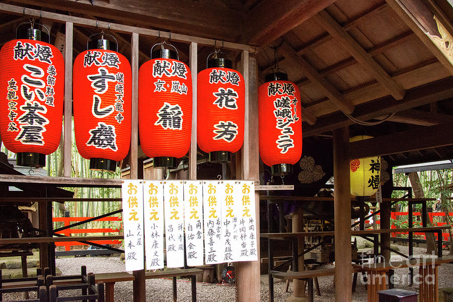 Paper Lanterns at Nonomiya Shrine Photograph by Bob Phillips