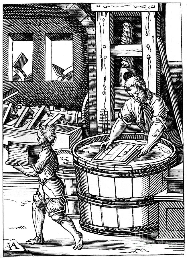 Paper Maker, 16th Century, 1849.artist Drawing by Print Collector