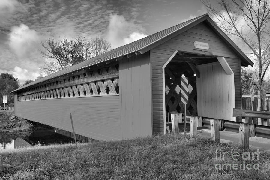 Paper Mill Vilage Bridge Black And White Photograph by Adam Jewell