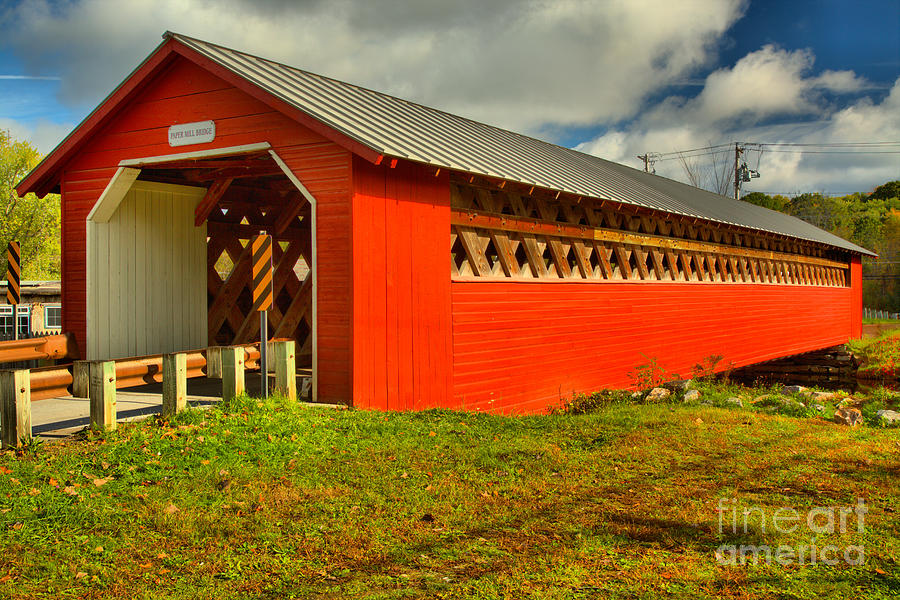 Paper Mill  Village Covered Bridge Photograph by Adam Jewell