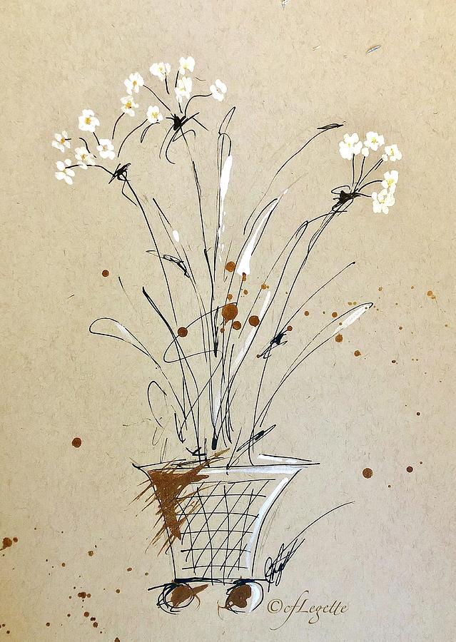 Paper Whites  Drawing by C F Legette