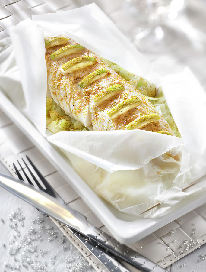 Papillote De Cabillaud Au Curry Et Brunoise De Chou Curried Cod With ...