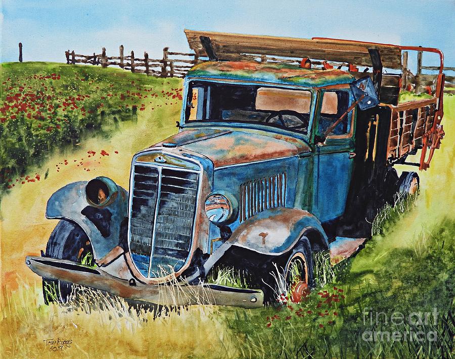 Pappys Poppy Truck Painting by Tom Riggs