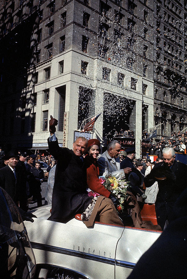 Lyndon Johnson Photograph - Parade For John Glenn by Art Rickerby