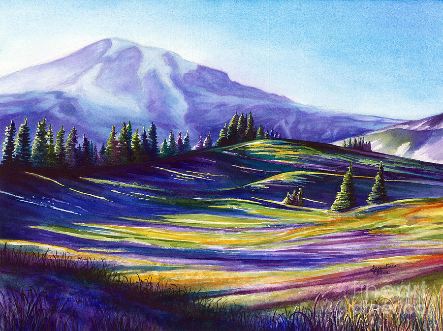 Mount Rainier National Park Painting - Paradise at Mount Rainier by Jacqueline Tribble