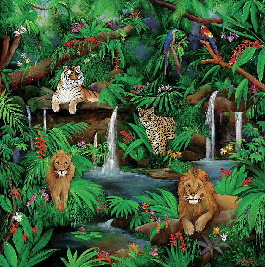 Jungle Painting - Paradise Jungle by Betty Lou