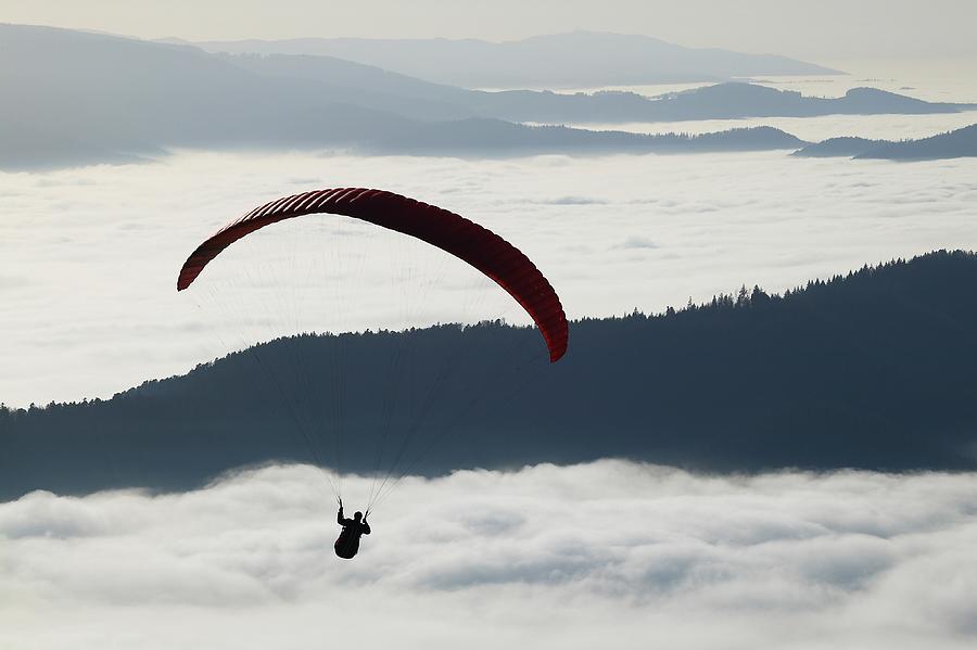 Paraglider Over Kandel, Germany Digital Art by Belenos