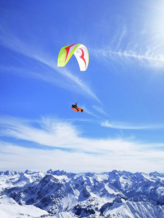 Paragliding In The German Alps Photograph by Max Seigal | Pixels