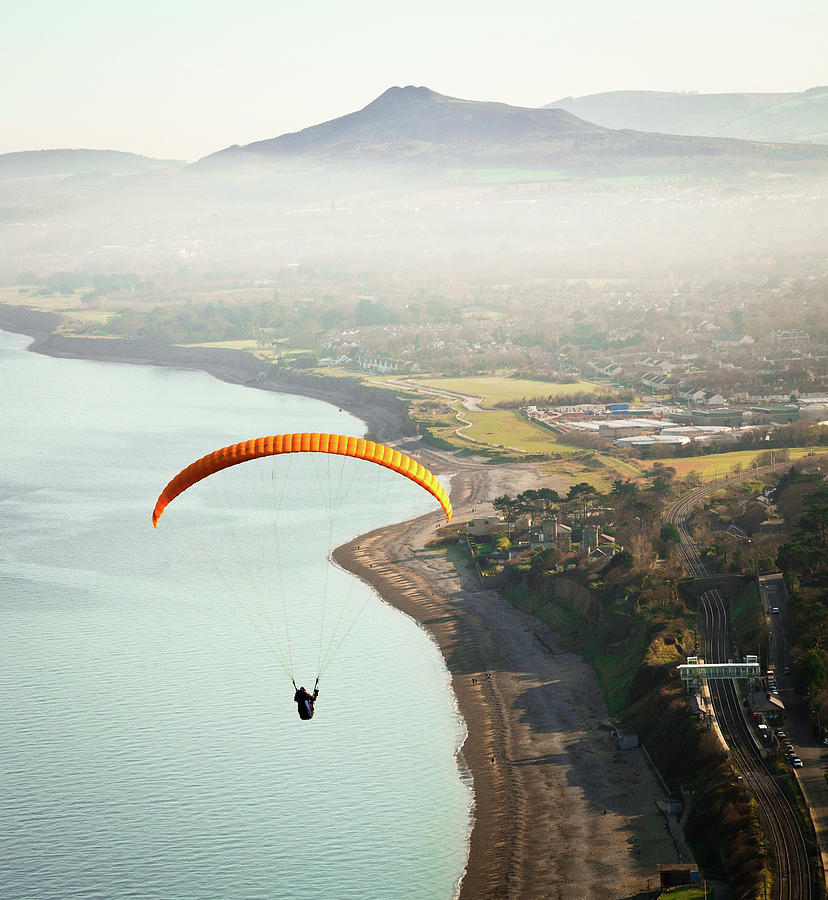 Paragliding Off Killiney Hill Photograph by David Soanes Photography