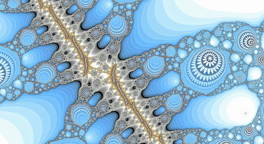 Paralell Canyon Light Blue Abstract Art Digital Art by Don Northup