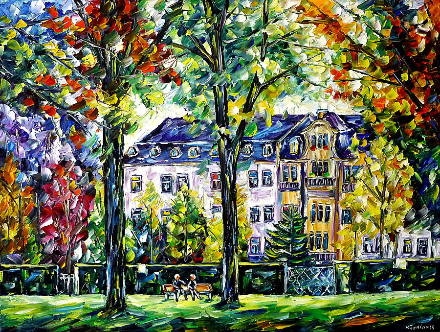 Parc Napoleon, Thionville Painting by Mirek Kuzniar