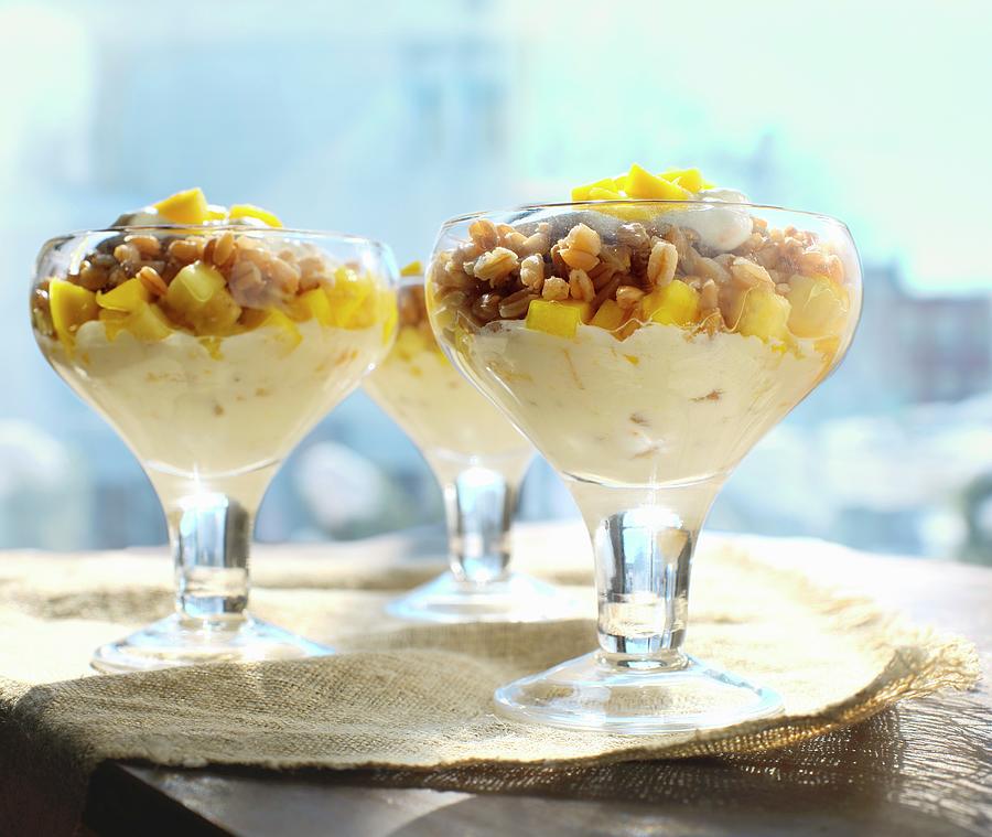 Parfait With Farro And Pineapple Photograph by Jim Scherer