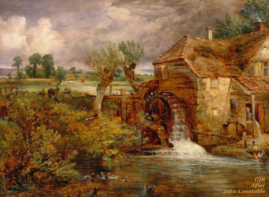 Parham Mill - Gillingham After The Style Manner And Original Painting By John Constable. L A S Digital Art
