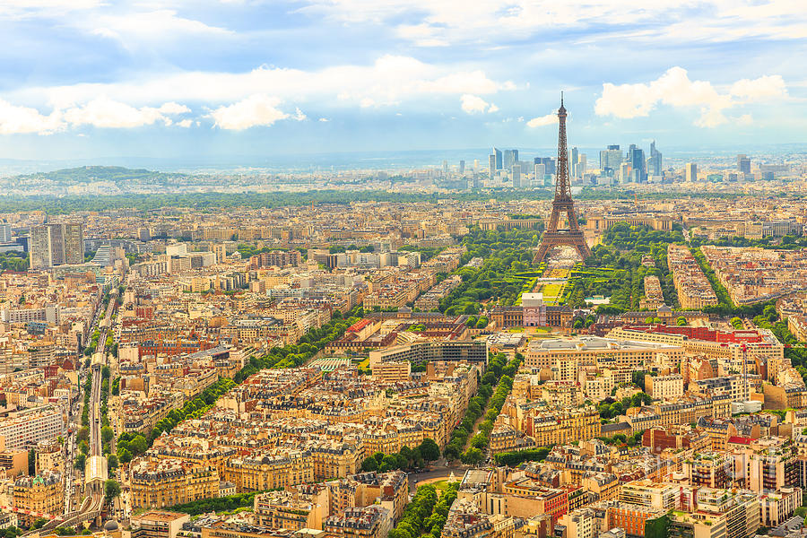 Paris aerial skyline Photograph by Benny Marty
