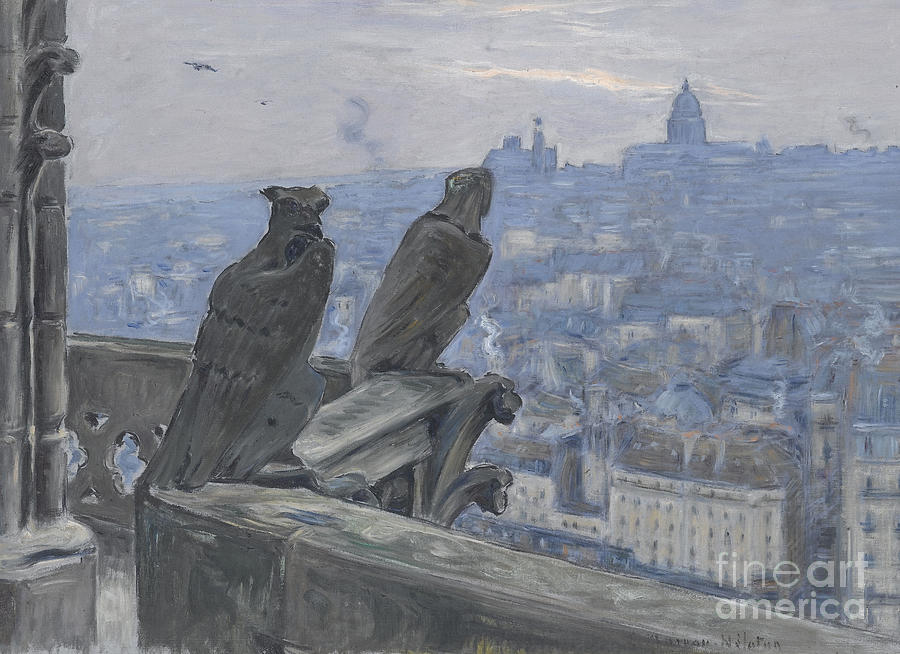 Paris As Seen From The Towers Of Notre Drawing by Heritage Images