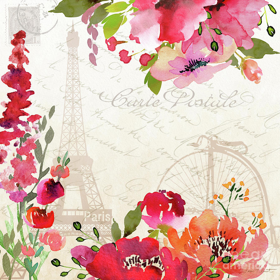 Paris Mixed Media - Paris Blossoms B by Jean Plout
