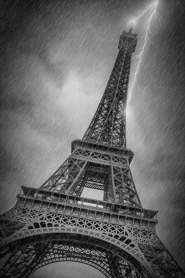 Paris Photograph - PARIS DESIGN Eiffel Tower Thunderstorm by Melanie Viola