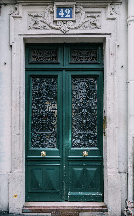 Paris Door - Green Photograph by Georgia Clare