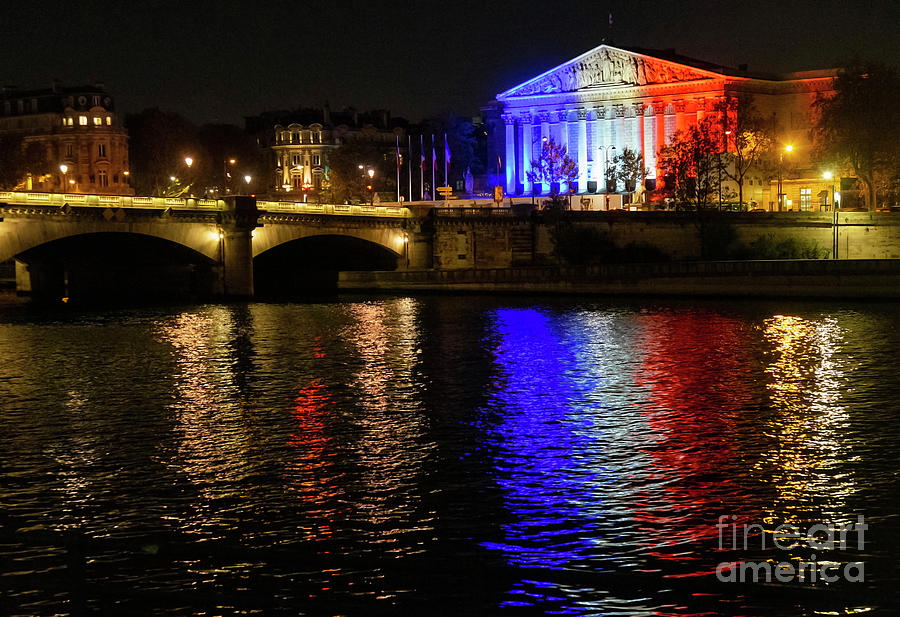 Paris Evening Reflections On The Seine River Photograph