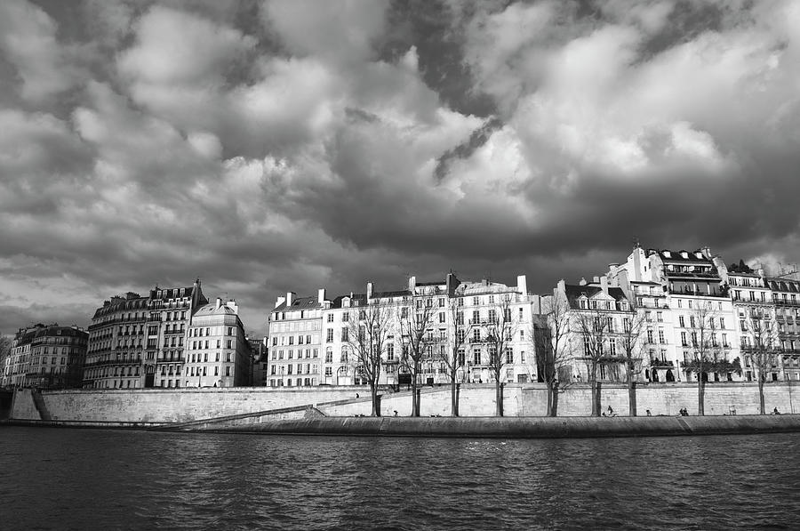 Paris From The Seine Wintry European Sky Photograph by Peskymonkey