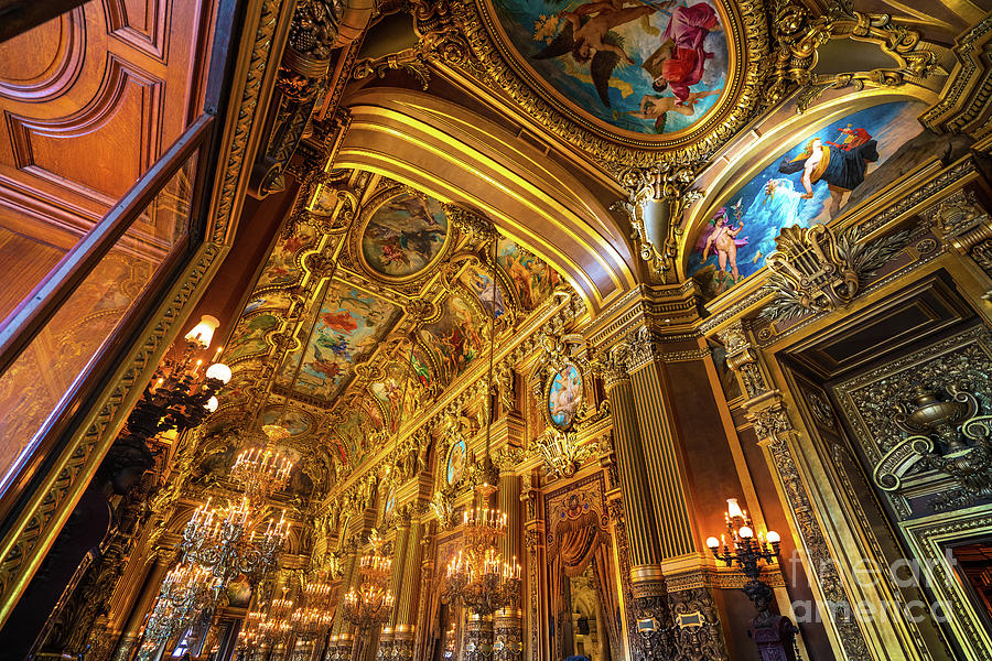 Paris Grand Ballroom Garnier Palais Ornate Splendor Photograph