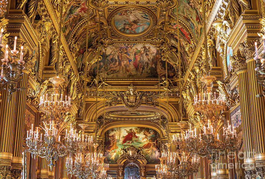 Paris Opera House Photograph - Paris Grand Palais Grand Ballroom Details by Mike Reid