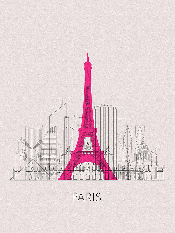 Paris Landmarks Digital Art by Inspirowl Design