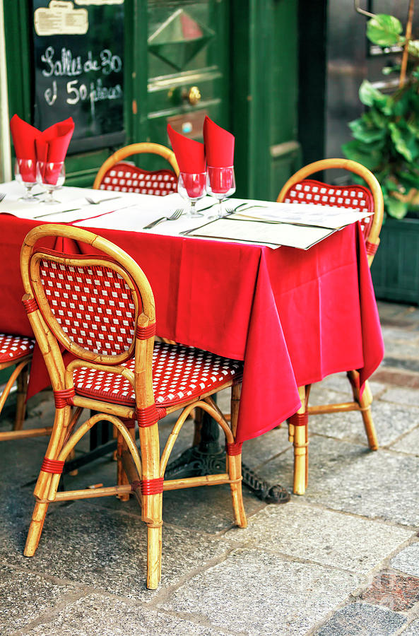 Paris Latin Quarter Bistro Table Photograph by John Rizzuto