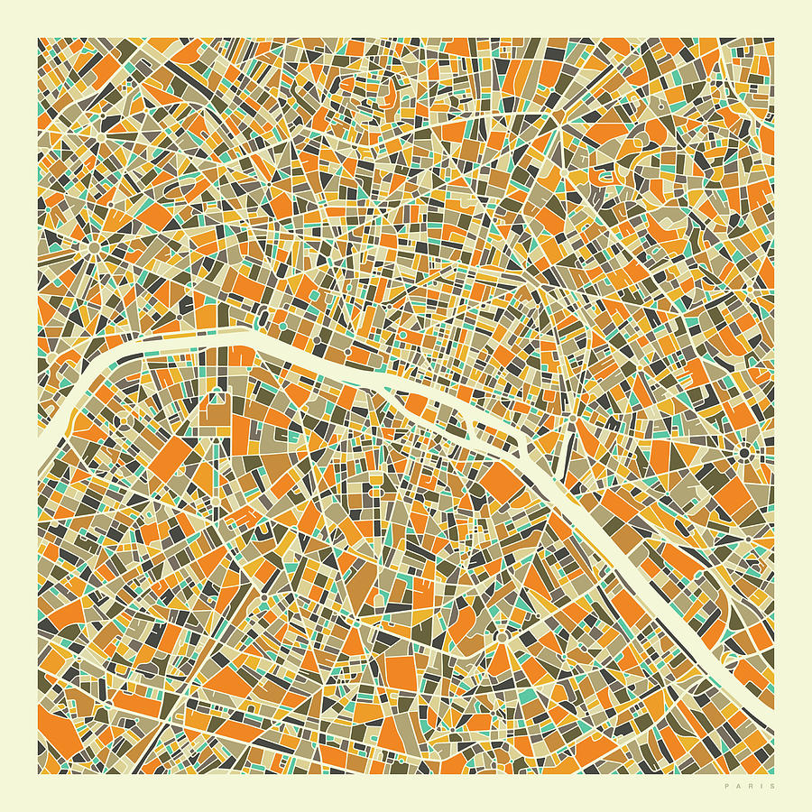 Paris City Map Digital Art - Paris Map 1 by Jazzberry Blue