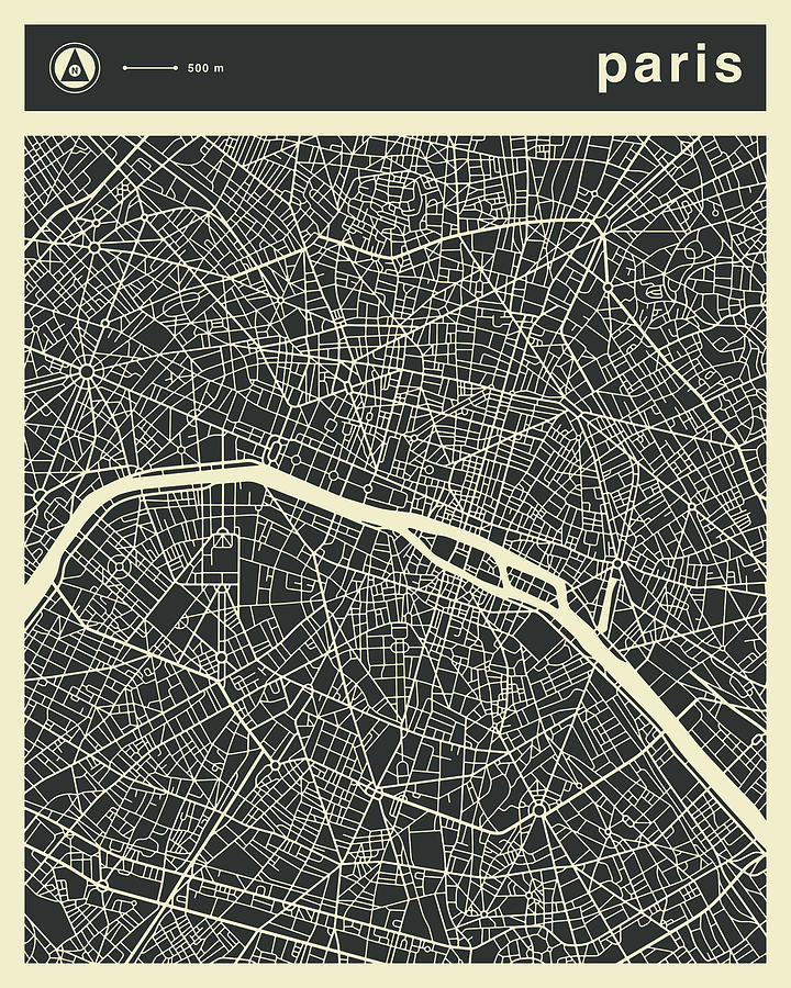 Paris City Map Digital Art - Paris Map 3 by Jazzberry Blue