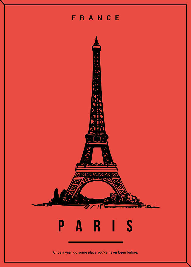 Paris Cityscape Minimalist Poster Digital Art by Carlos V
